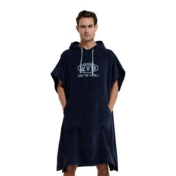 Animal Mens Jacob Towelling Organic Poncho Dark Blue (One Size) - thumbnail 3