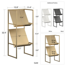 Dorel Home Helix Vinyl Record Storage In Gold Look - thumbnail 6