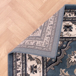 Blue Traditional Bordered Rug Easy To Clean Dining Room-200Cm X 290Cm - thumbnail 6