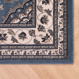Blue Traditional Bordered Rug Easy To Clean Dining Room-200Cm X 290Cm - thumbnail 5