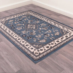 Blue Traditional Bordered Rug Easy To Clean Dining Room-200Cm X 290Cm - thumbnail 2