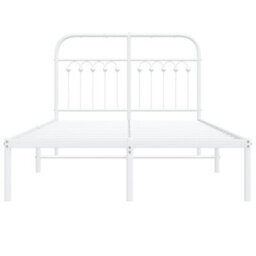 Berkfield Metal Bed Frame Without Mattress With Headboard White 120X190Cm - thumbnail 4