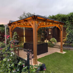 Dunster House Wooden Heavy Duty Gazebo 3 X 3 Metres Pressure Treated Hot Tub Shelter With Roof Shingles Leviathan - thumbnail 8