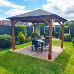 Dunster House Wooden Heavy Duty Gazebo 3 X 3 Metres Pressure Treated Hot Tub Shelter With Roof Shingles Leviathan - thumbnail 3