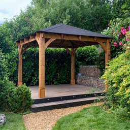 Dunster House Wooden Heavy Duty Gazebo 3 X 3 Metres Pressure Treated Hot Tub Shelter With Roof Shingles Leviathan - thumbnail 5