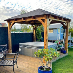 Dunster House Wooden Heavy Duty Gazebo 3 X 3 Metres Pressure Treated Hot Tub Shelter With Roof Shingles Leviathan - thumbnail 6