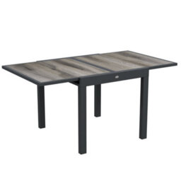 Outsunny Extendable Outdoor Dining Table Aluminium Rectangle Patio Table Grey - thumbnail 2