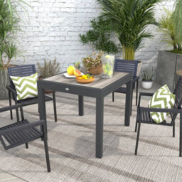 Outsunny Extendable Outdoor Dining Table Aluminium Rectangle Patio Table Grey - thumbnail 7