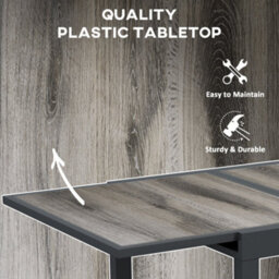 Outsunny Extendable Outdoor Dining Table Aluminium Rectangle Patio Table Grey - thumbnail 6