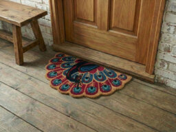 Beliani Doormat Nulato Multicolour 45 X 75 Cm Peacock Coir - thumbnail 2
