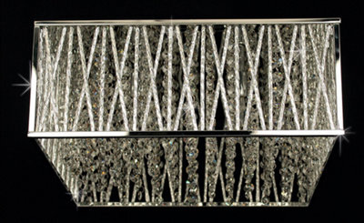 Luminosa Lighting Luminosa Melenki 4 Light Polished Chrome Crystal Flush Ceiling Light - image 1