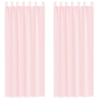 Berkfield Durable Voile Curtains With Loops 2 Pcs Light Pink 140X260 Cm - image 1