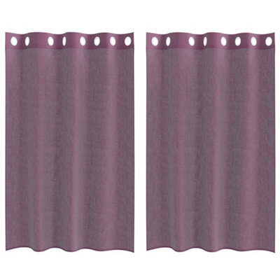Berkfield Durable Voile Curtains With Grommets 2 Pcs Purple 140X175 Cm - image 1