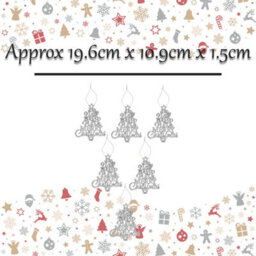 Christmas Tree Decoration Hanging Glitter Trees 6 Silver - thumbnail 2