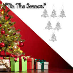 Christmas Tree Decoration Hanging Glitter Trees 6 Silver - thumbnail 6