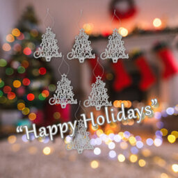 Christmas Tree Decoration Hanging Glitter Trees 6 Silver - thumbnail 4