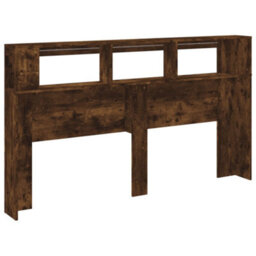 Berkfield Led Headboard Smoked Oak 180X18.5X103.5 Cm Engineered Wood - thumbnail 8