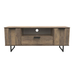 Fuji 2 Door 1 Drawer Wide Tv Unit In Vintage Oak (Ready Assembled) - thumbnail 3