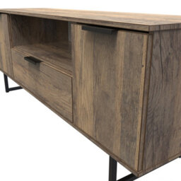 Fuji 2 Door 1 Drawer Wide Tv Unit In Vintage Oak (Ready Assembled) - thumbnail 6