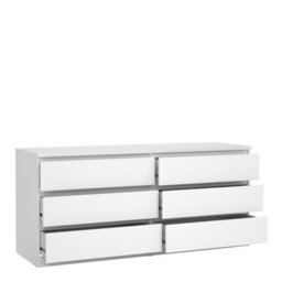 Furniture To Go Naia Wide Chest Of 6 Drawers In White (W) 153.8 X  (H) 70.1 X (D) 50Cm - thumbnail 5
