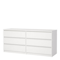Furniture To Go Naia Wide Chest Of 6 Drawers In White (W) 153.8 X  (H) 70.1 X (D) 50Cm - thumbnail 4