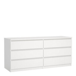 Furniture To Go Naia Wide Chest Of 6 Drawers In White (W) 153.8 X  (H) 70.1 X (D) 50Cm - thumbnail 1