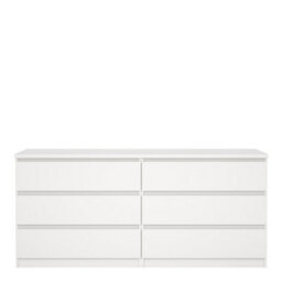 Furniture To Go Naia Wide Chest Of 6 Drawers In White (W) 153.8 X  (H) 70.1 X (D) 50Cm - thumbnail 3