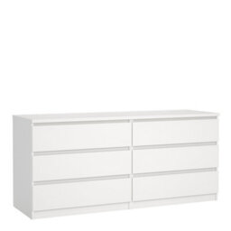 Furniture To Go Naia Wide Chest Of 6 Drawers In White (W) 153.8 X  (H) 70.1 X (D) 50Cm - thumbnail 2