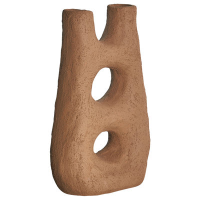 Beliani Flower Vase Uaru Stoneware 27 Cm Brown - image 1