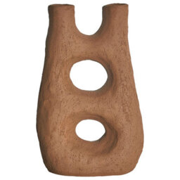 Beliani Flower Vase Uaru Stoneware 27 Cm Brown - thumbnail 4