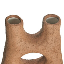 Beliani Flower Vase Uaru Stoneware 27 Cm Brown - thumbnail 6
