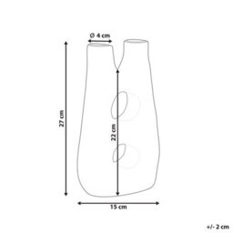 Beliani Flower Vase Uaru Stoneware 27 Cm Brown - thumbnail 3