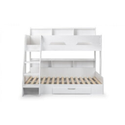 Ashfield Pure White Triple Sleeper Book Case Bunk Bed 3Ft (90Cm) - thumbnail 4