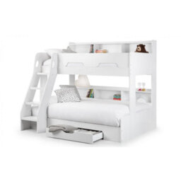 Ashfield Pure White Triple Sleeper Book Case Bunk Bed 3Ft (90Cm) - thumbnail 5