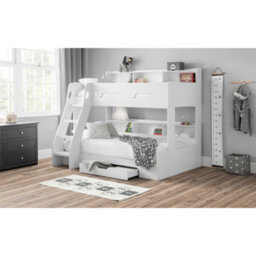Ashfield Pure White Triple Sleeper Book Case Bunk Bed 3Ft (90Cm) - thumbnail 1