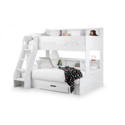 Ashfield Pure White Triple Sleeper Book Case Bunk Bed 3Ft (90Cm) - thumbnail 2