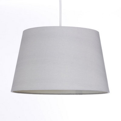 K Living Silver Grey Tapered Drum Shade For Ceiling And Table Lamp 14 Inch Shade - image 1