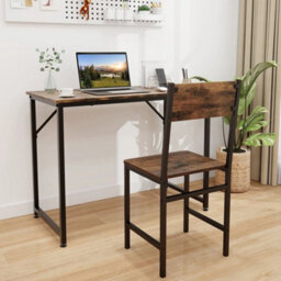 Set Of 2 Dining Chairs Armless Dinner Chairs W/metal Legs-Coffee - thumbnail 4