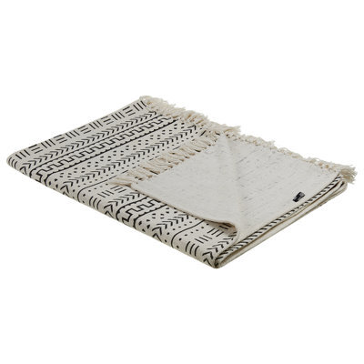 Beliani Blanket Panvel Cotton 130 X 180 Cm White - image 1