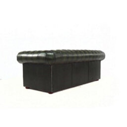 Chesterfield 3 Seater Antiquen Green Real Leather Tufted Buttoned Sofa In Classic Style - thumbnail 7