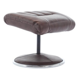 Morris Living The Lyon - Genuine Leather Swivel Recliner Chair & Footstool In Brown - thumbnail 9