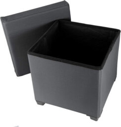 Simpa Dark Grey Folding Storage Ottoman Foot Rest Stool - 38Cm (H) X 38Cm (W) X 38Cm (L) - thumbnail 4