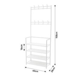Coat And Hat Stand Shoe Rack Shelf  Bag Storage - thumbnail 2