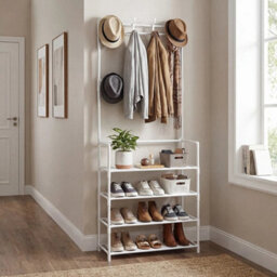 Coat And Hat Stand Shoe Rack Shelf  Bag Storage - thumbnail 3