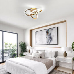 Pheashine Gold Aluminium Clover Led Flush Mount Ceiling Light 30W Cool White 6500K For Bedroom,kitchen,hallway,living Room - thumbnail 8