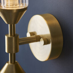 Luminosa Lighting Luminosa Trieste 2 Light Wall Lamp Satin Brass Plate With Clear & Frosted Glass - thumbnail 5