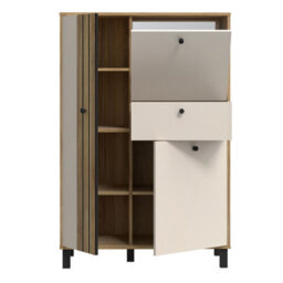 Furniture To Go Grafton 3 Door 1 Drawer Cabinet In Cream And Oak - thumbnail 3