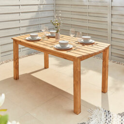 Off The Grain Wooden Garden Table And Bench Set - 180Cm Length With Two Benches - Minimal Assembly Required - thumbnail 2
