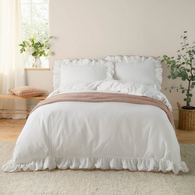 Wylder Nature Blousey Cotton Ruffle Duvet Set, Single, Pink - image 1