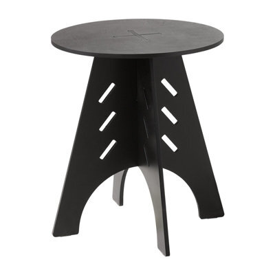 Sobuy Hfbt01-Sch, Round Side Table Coffee Table Sofa Side Table Bedside Table Nightstand In Mortise And Tenon Structure,black - image 1